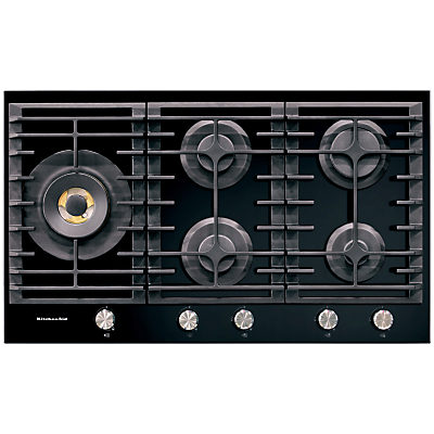 Kitchenaid KHGD5 Integrated Gas Hob, Black Kitchenaid KHGD5 Integrated Gas Hob, Black